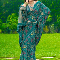 Trendy Printed Saree with Blouse Piece for Women’s Ethnic Wardrobe  | VDT-DISCO-7
