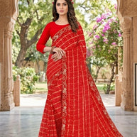 Georgette Print Loose Saree with Blouse for Premium Ethnic and Traditional Wear | TD-NAARI