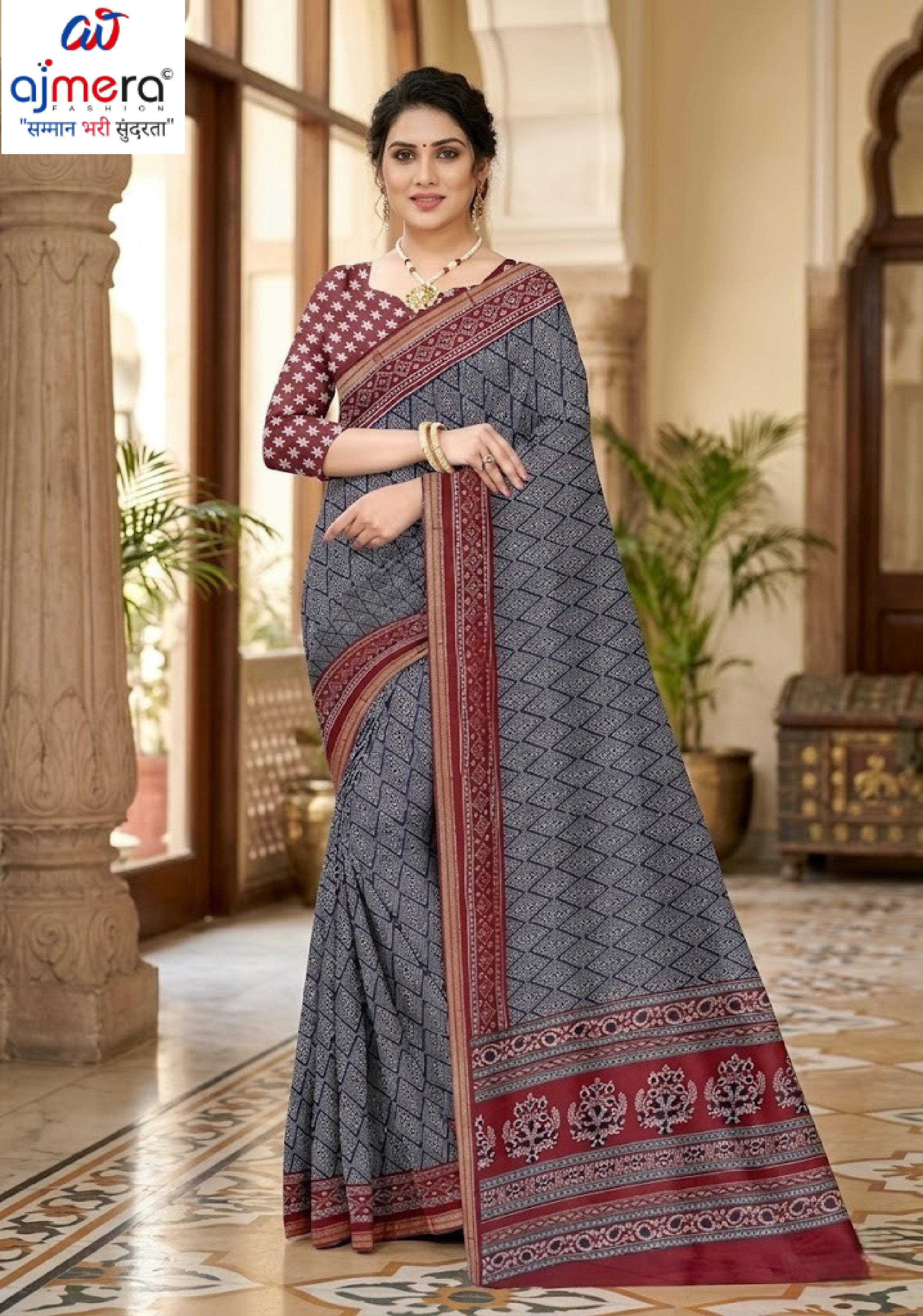 Daily Wear Cotton Saree with Blouse Piece for Premium Ethnic and Traditional Wear | ANT-MUSKAN PURE SILK