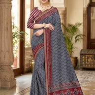 Daily Wear Cotton Saree with Blouse Piece for Premium Ethnic and Traditional Wear | ANT-MUSKAN PURE SILK