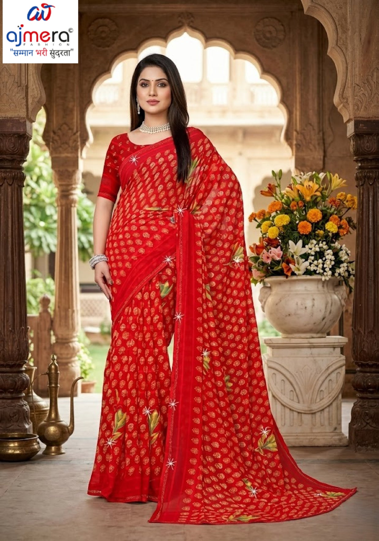 Designer Printed Saree with Blouse Piece for Special Occasions | SSR-SWETA