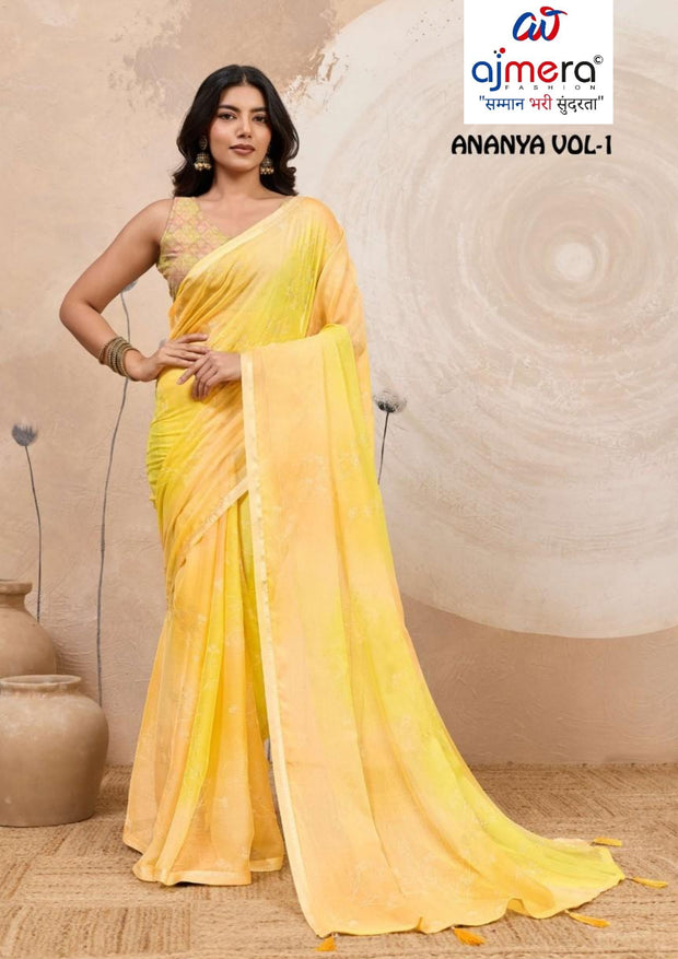 Chic Printed Saree with Blouse Piece for Sophisticated Ethnic Style  | RMF-ANANYA VOL-1