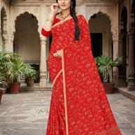 Stylish Printed Saree with Blouse Piece for Traditional Celebrations  | GLC-RASA SILK