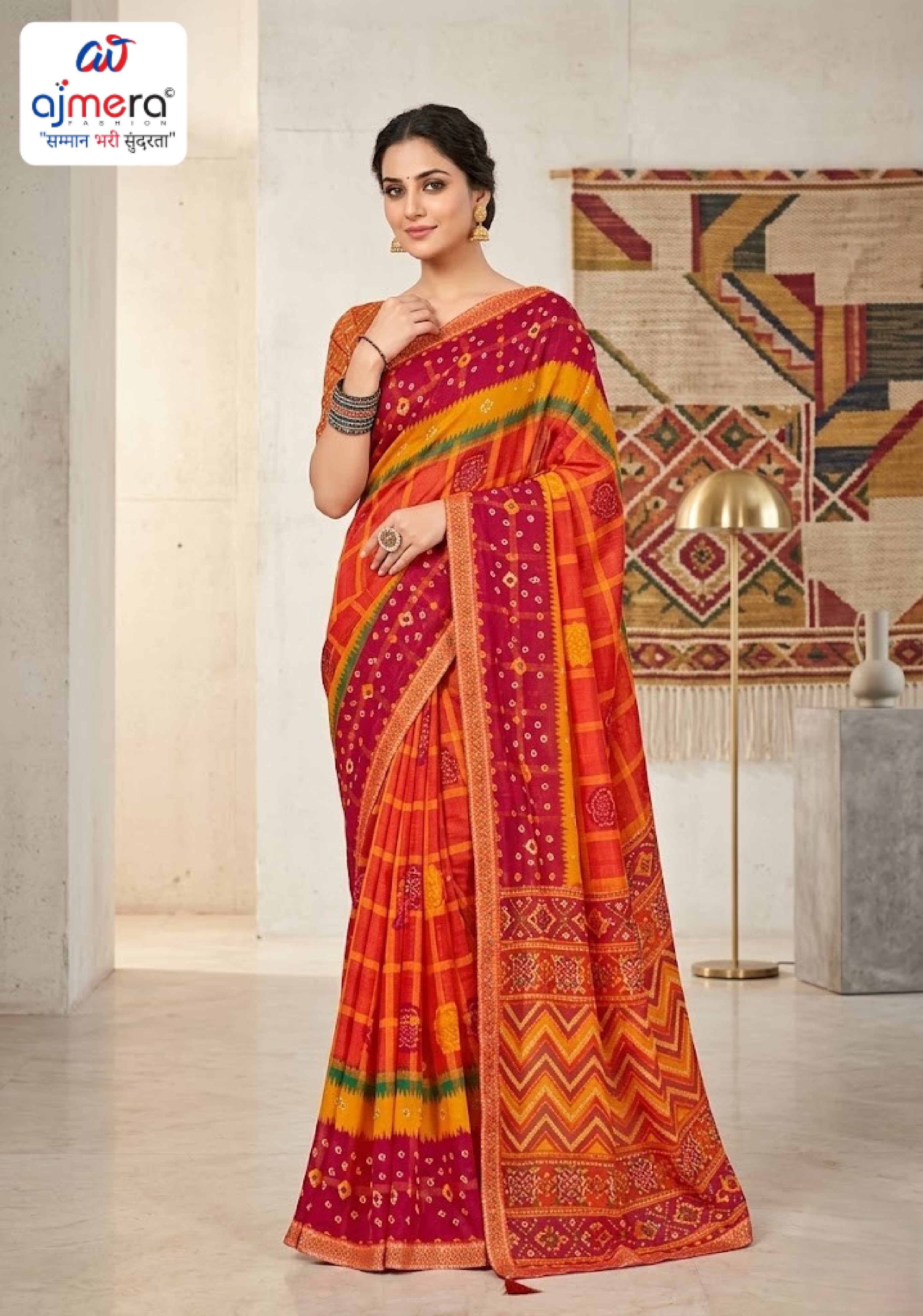 Stylish Printed Saree with Blouse Piece for Traditional Celebrations  | CAS-MAHARANI