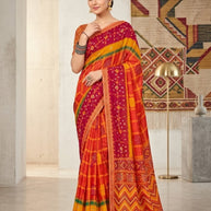 Stylish Printed Saree with Blouse Piece for Traditional Celebrations  | CAS-MAHARANI