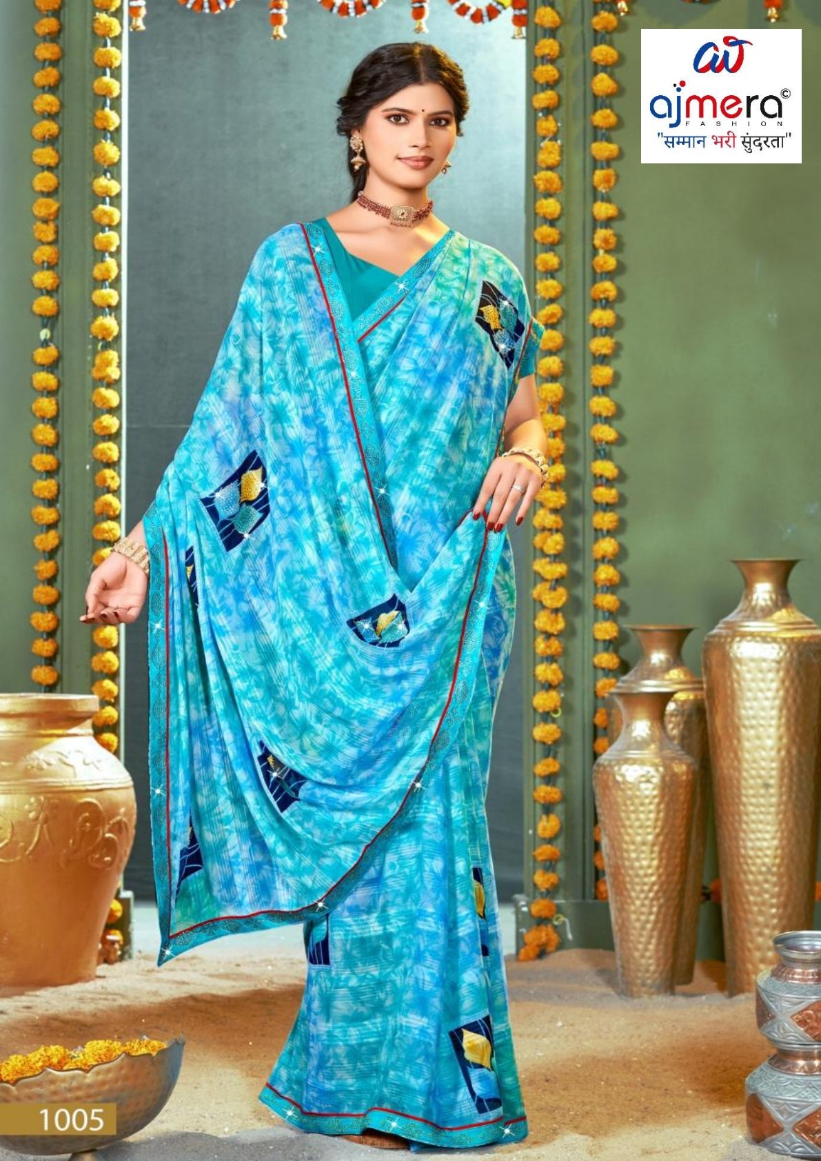 Beautiful Printed Saree with Blouse Piece for Cultural Celebrations | PRM-ANGOORI