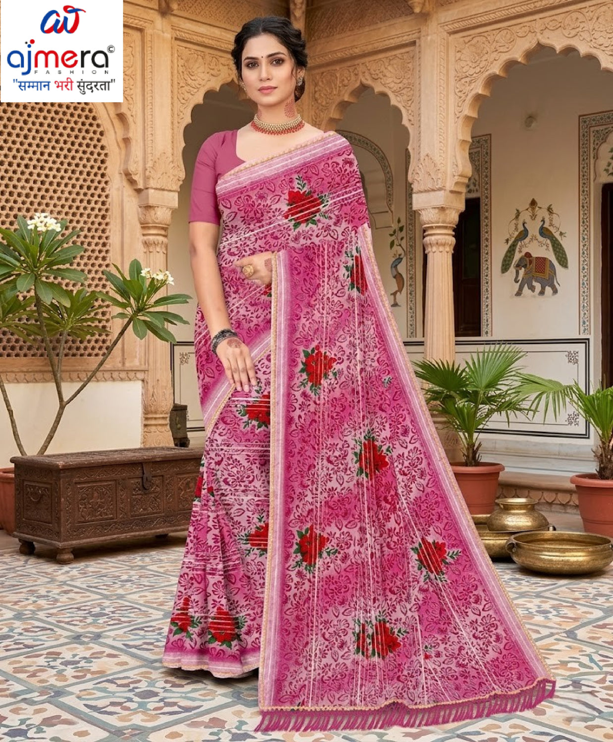 Stylish Printed Saree with Blouse Piece for Traditional Celebrations  | GPT-BIJLI-2