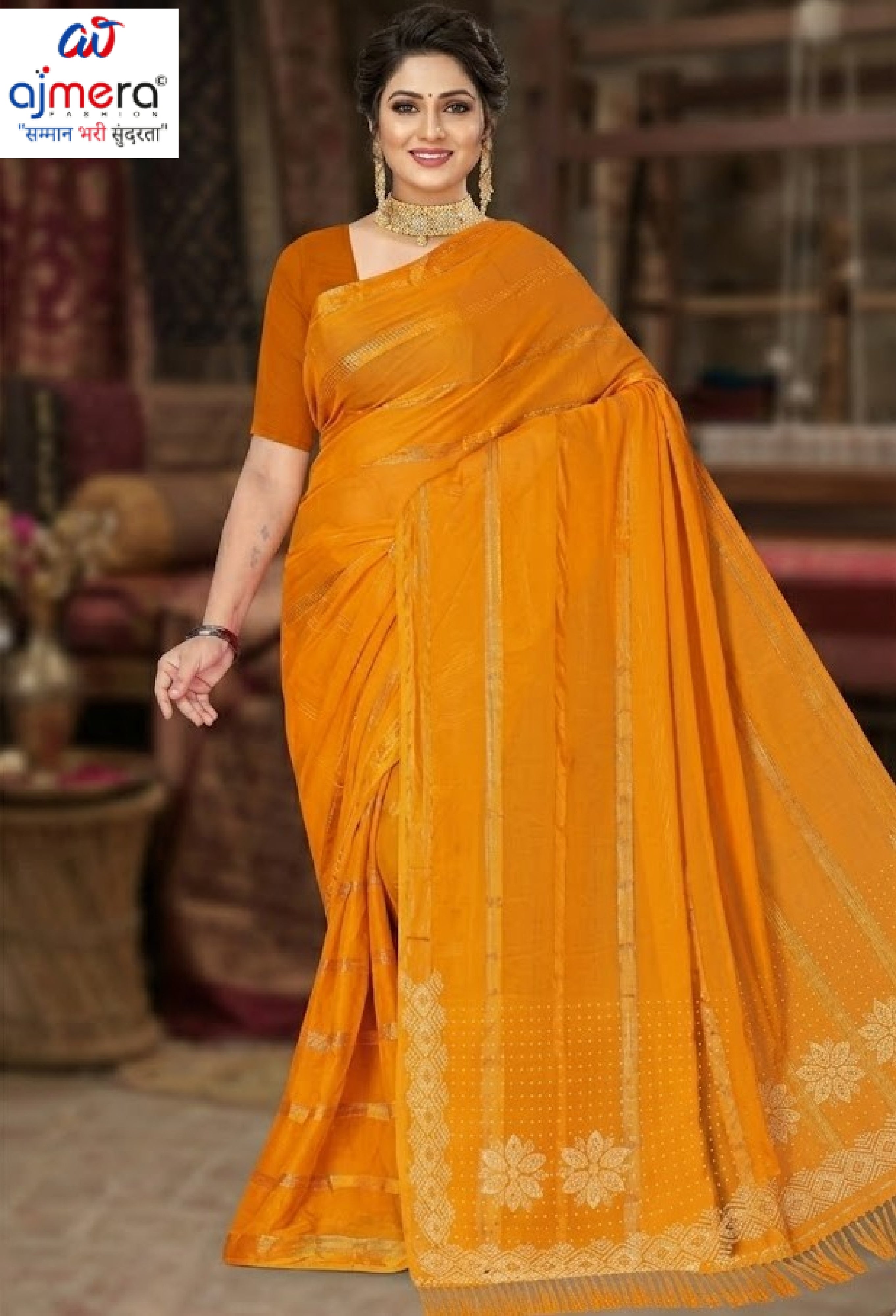 Dyed Matching Saree Dealer without Blouse for Premium Ethnic and Traditional Wear | KAVI-TOUCH