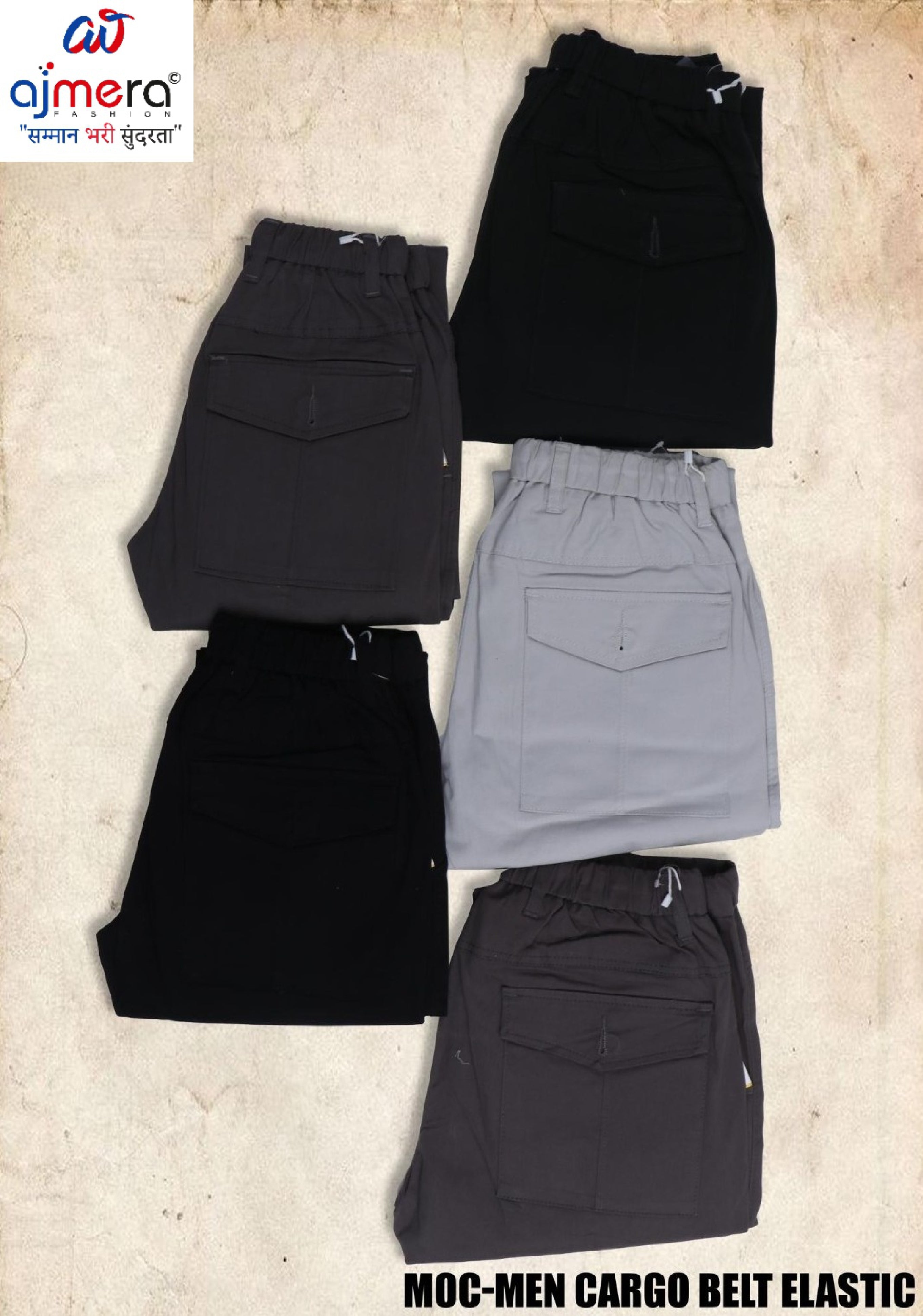 Mens Cargo Trousers Manufacturer India | MOC-MEN CARGO BELT ELASTIC