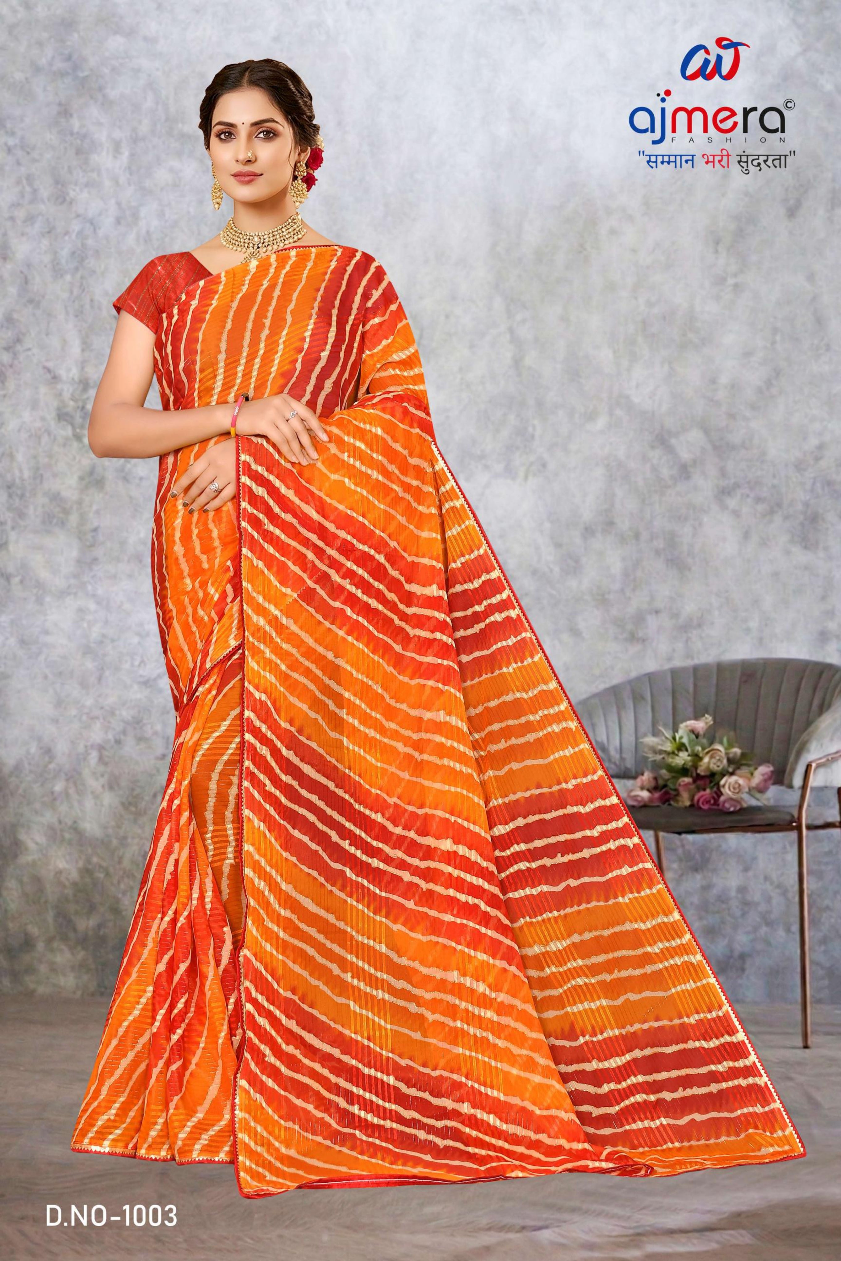 Chic Printed Saree with Blouse Piece for Sophisticated Ethnic Style | SNR-JUMP