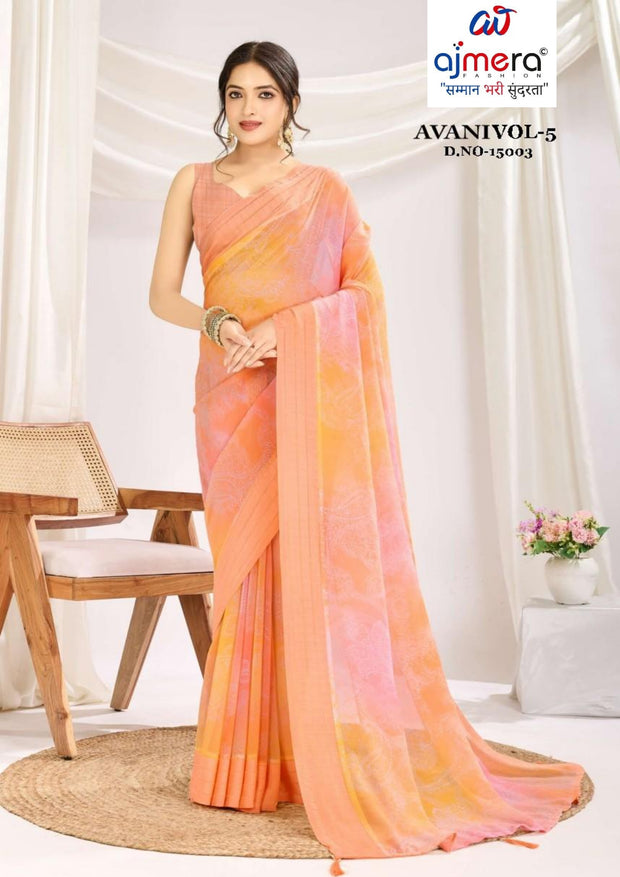Graceful Printed Saree with Blouse Piece for Modern Ethnic Fashion | RMF-AVANI VOL-5