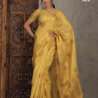 Apricot Linen Saree with Blouse for Premium Ethnic and Festive Wear | ALL-APRICOT-268