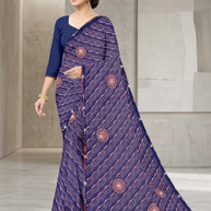 Fashionable Printed Saree with Blouse Piece for Festive Collection  | CAS-PANCHWATI