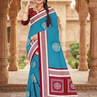 Chic Printed Saree with Blouse Piece for Sophisticated Ethnic Style | GLC-PRIYANKA