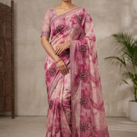 Fancy Print Loose Saree with Blouse for Premium Ethnic and Traditional Wear | BMS-KADAMBARI