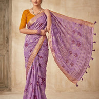 Chic Printed Saree with Blouse Piece for Sophisticated Ethnic Style  | VDT-SINDOOR-02