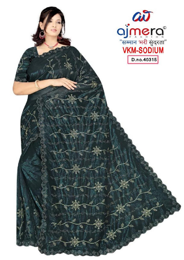 B2B Saree Supplier with Blouse Piece for Premium Ethnic and Traditional Wear | VKM-SODIUM