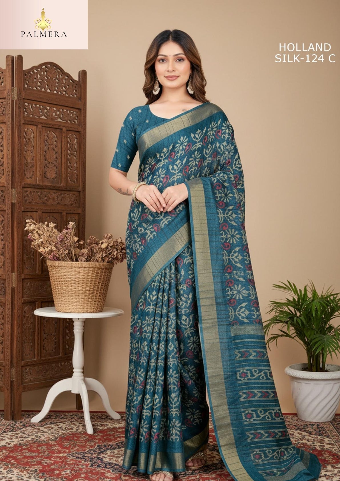 Silk Kota Silk Saree with Blouse for Premium Ethnic and Traditional Wear | ALL-HOLLAND SILK-124