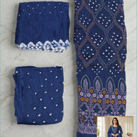 Premium Jamnagar Bandhej Lucknowi Work Unstitched Suit Set | MTR-JAMNAGAR BANDHEJ LUCKNOWI WORK