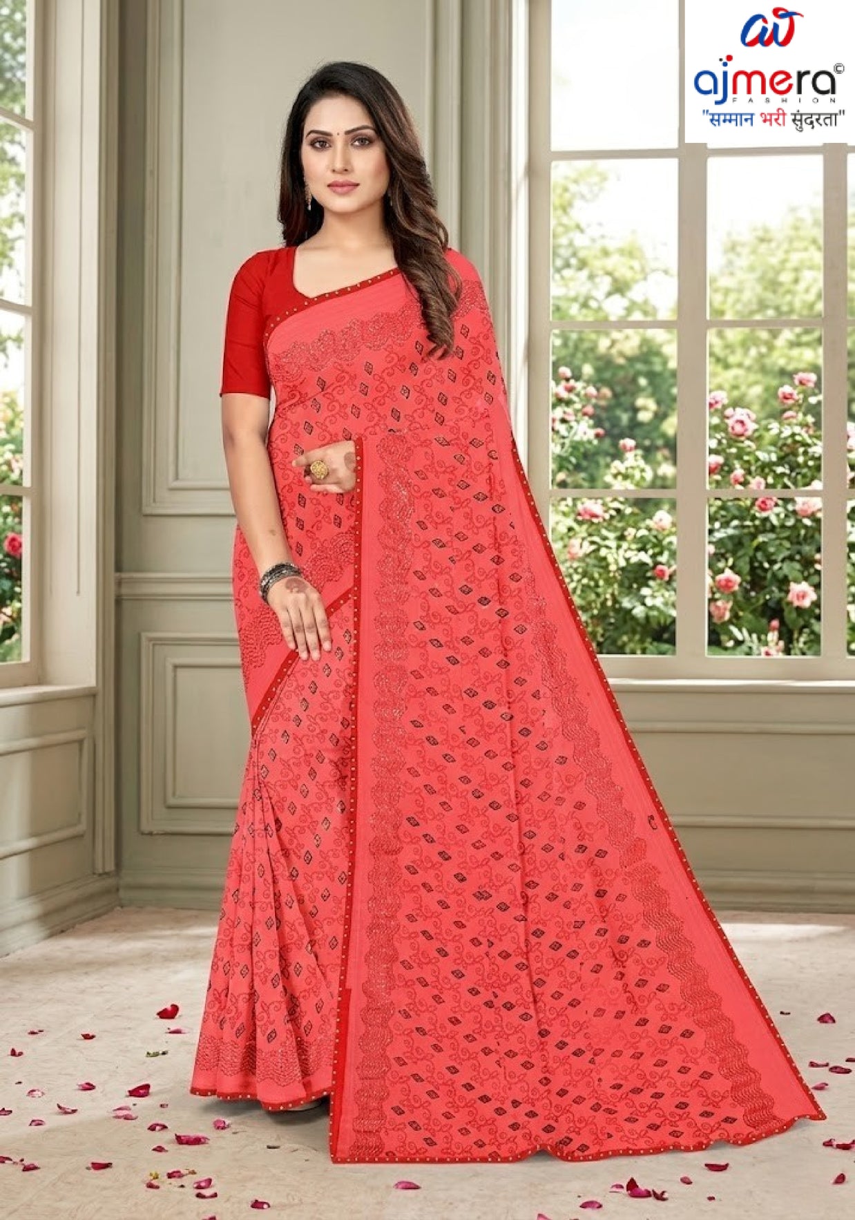 Chic Printed Saree with Blouse Piece for Sophisticated Ethnic Style | GPT-DHAMAKEDAR-4