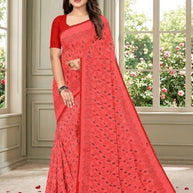 Chic Printed Saree with Blouse Piece for Sophisticated Ethnic Style | GPT-DHAMAKEDAR-4
