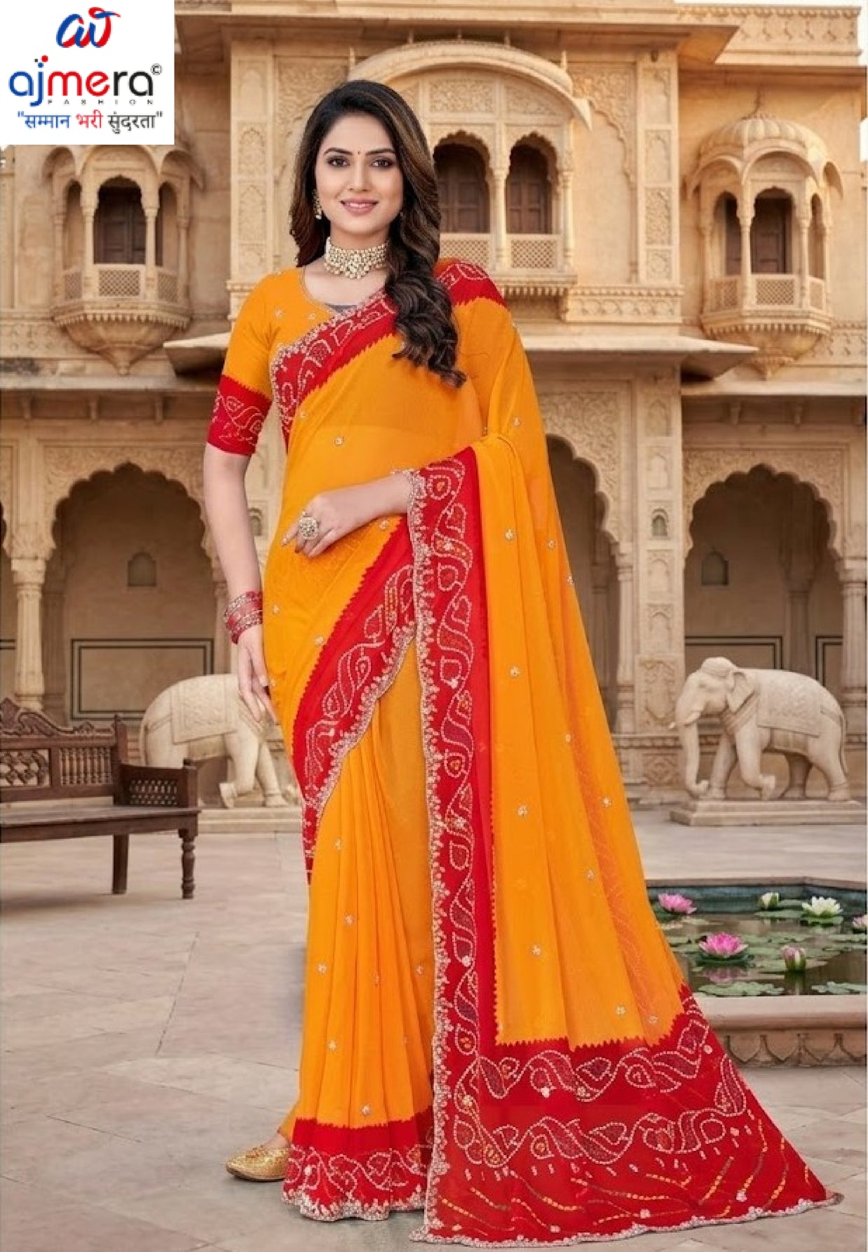 Elegant Printed Saree with Designer Blouse Piece for Festive Wear  | JS-JHANKAR