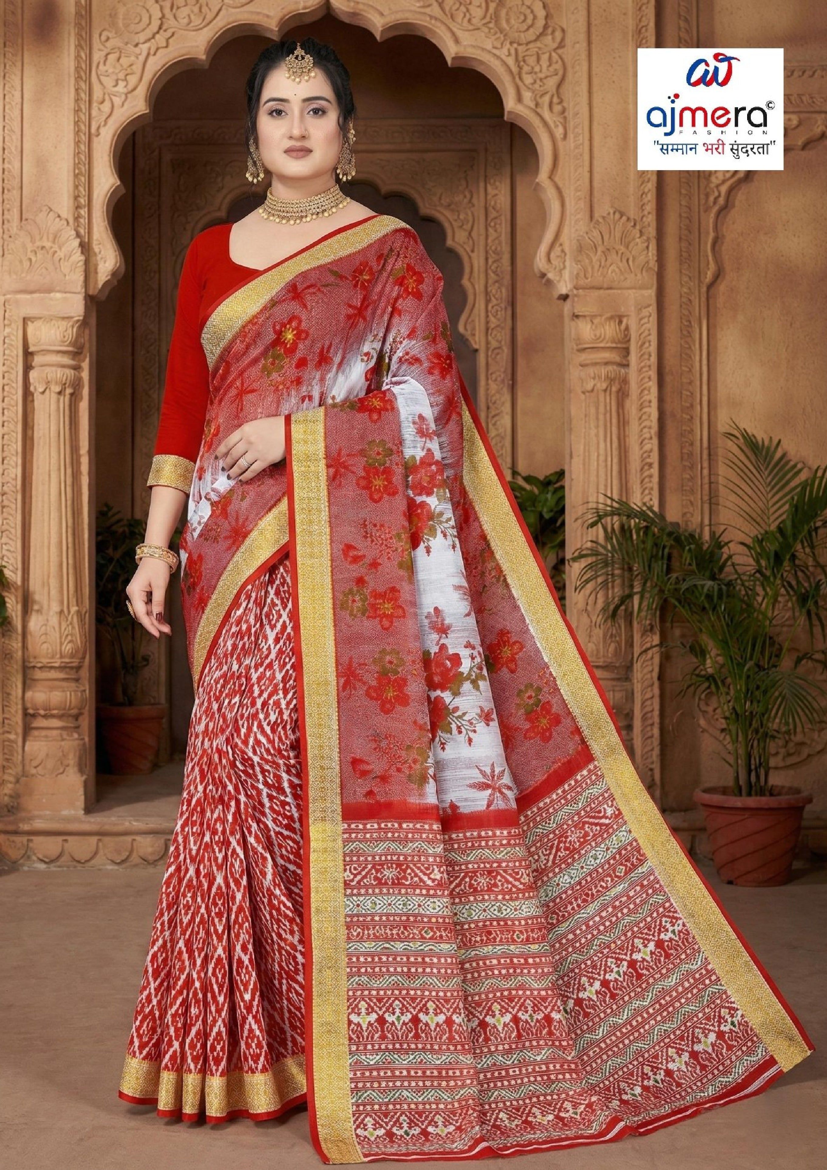 Printed Cotton Saree with Without Blouse for Premium Ethnic and Traditional Wear | MSS-SHIV SALINI COTTON