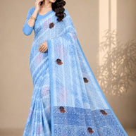 Graceful Printed Saree with Blouse Piece for Modern Ethnic Fashion  | CAS-MANGO SHAKE