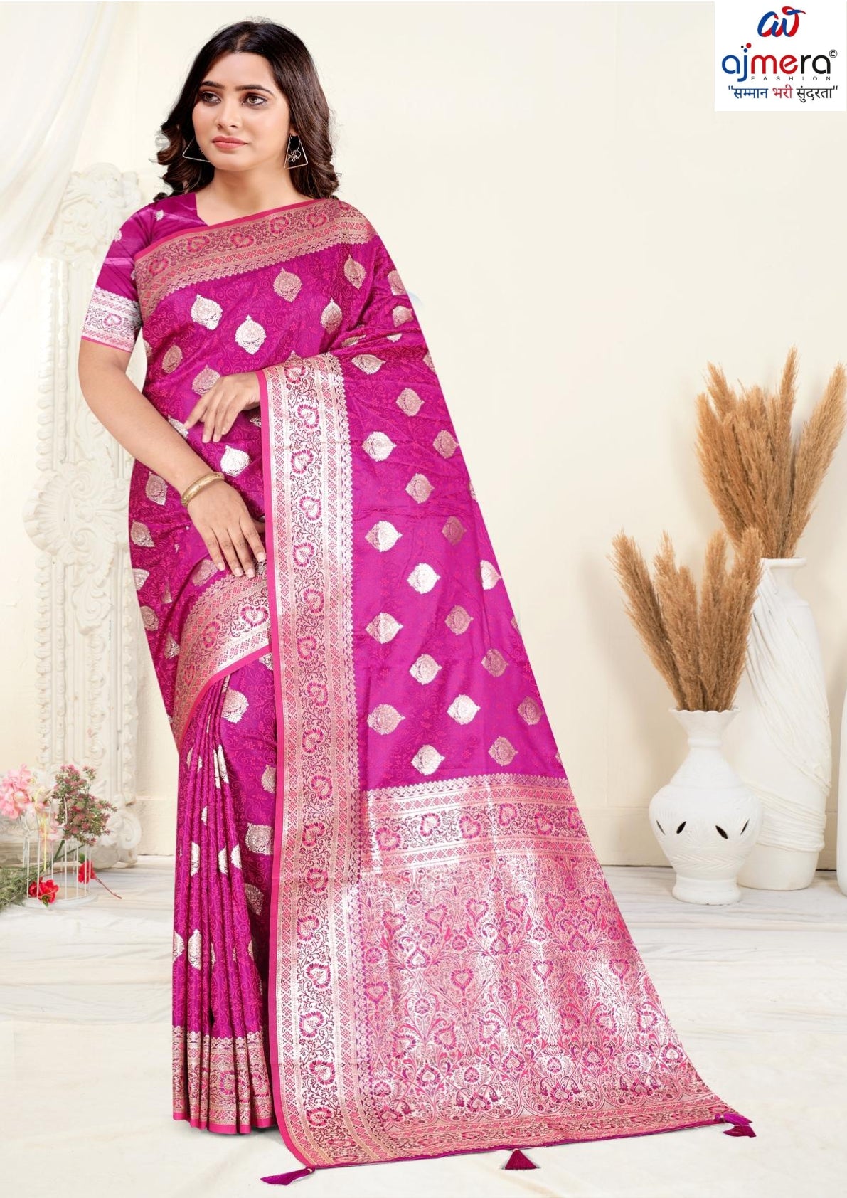 Versatile Rapier Silk Matching Saree With Blouse Piece | VDX-MUSKAN SILK