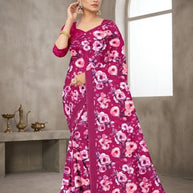 Contemporary Printed Saree with Blouse Piece for Premium Wear | GLC-VENUS