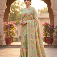 Chic Printed Saree with Blouse Piece for Sophisticated Ethnic Style  | SSR-CHAND CHAKORI