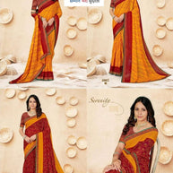 Classic Printed Saree with Blouse Piece for Timeless Traditional Style  | SGR-HALDI