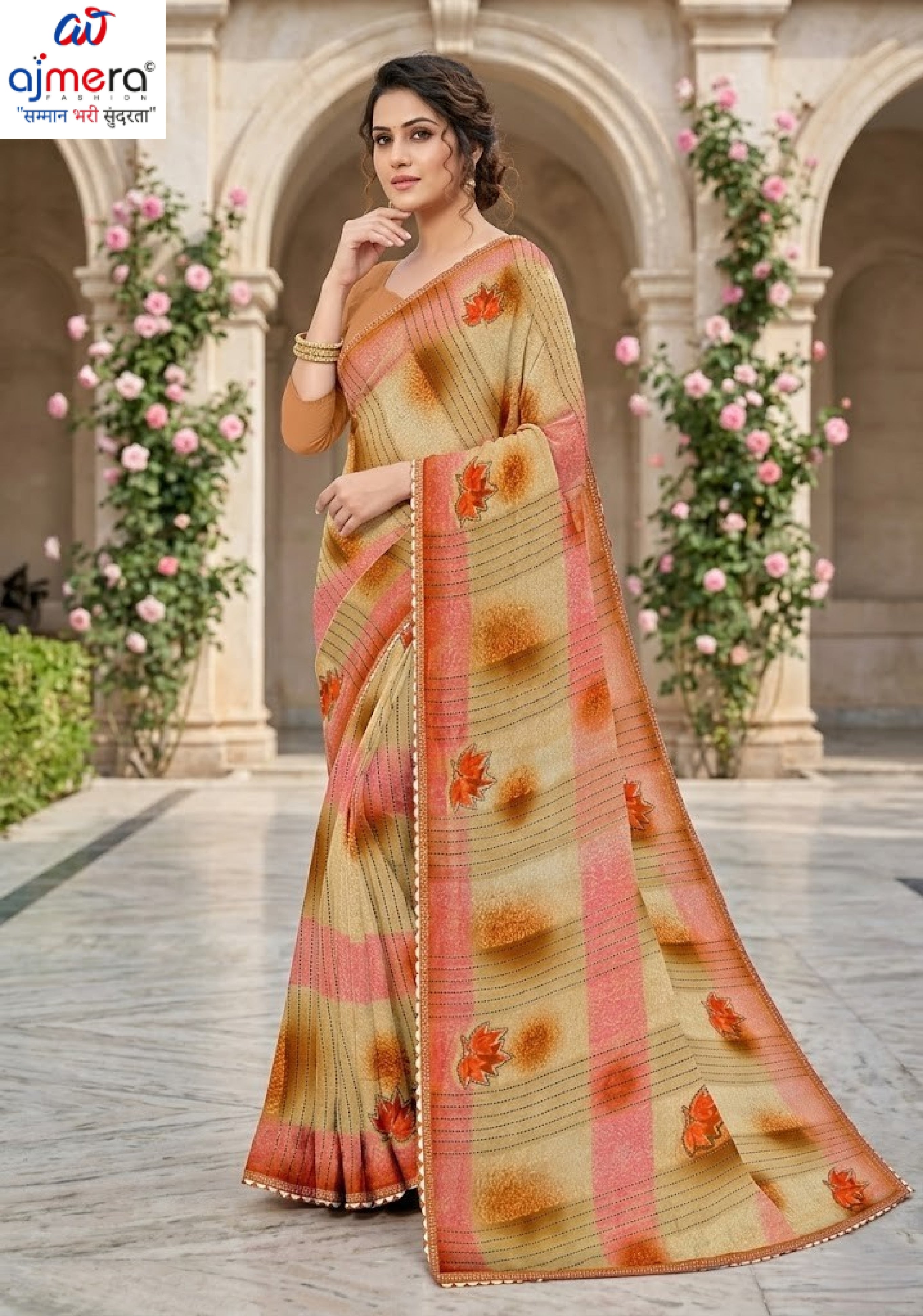 Weightless Print Loose Saree with Blouse for Premium Ethnic and Traditional Wear | CAS-DELHI SWEET