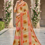 Weightless Print Loose Saree with Blouse for Premium Ethnic and Traditional Wear | CAS-DELHI SWEET
