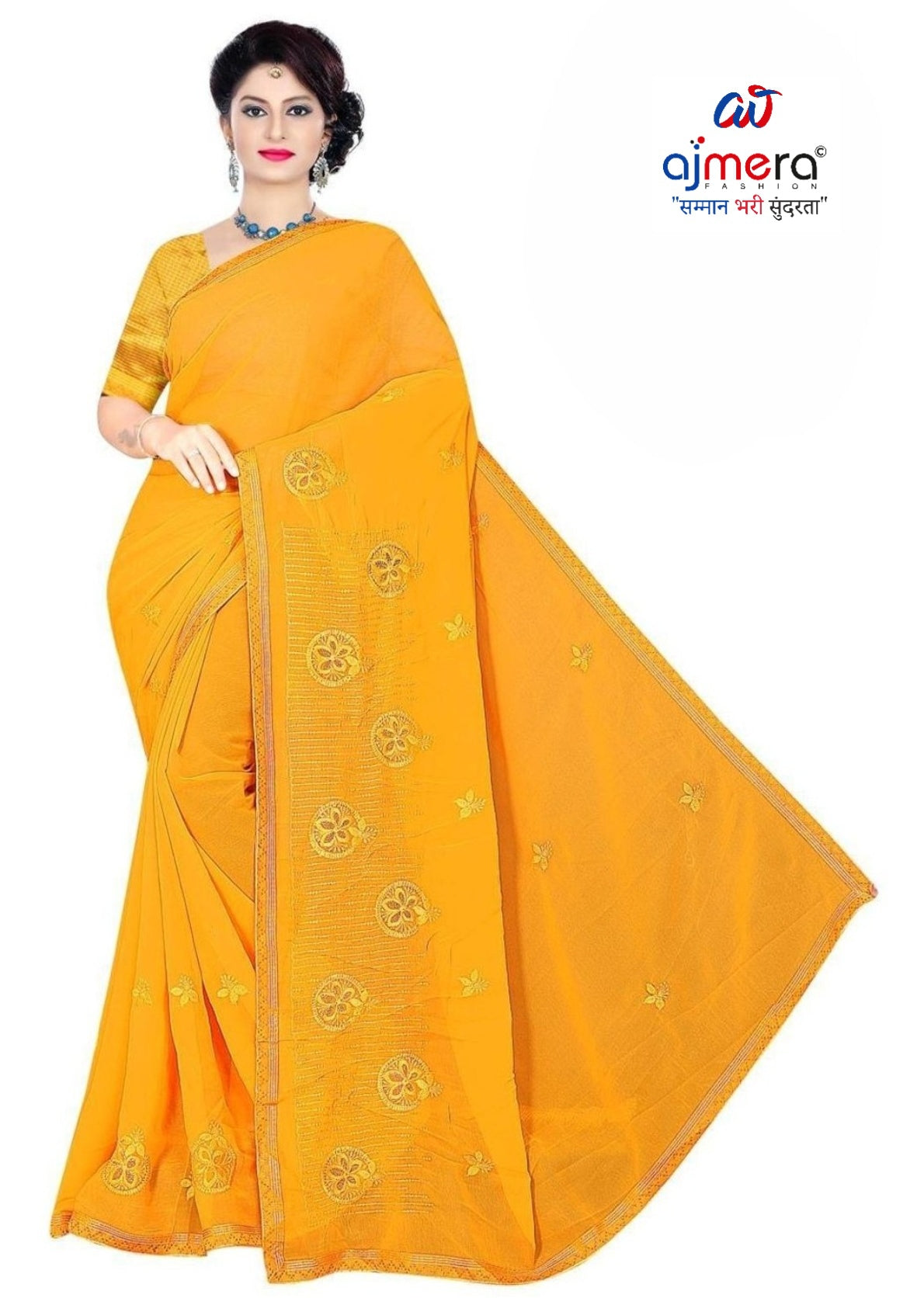 Fancy Lycra Matching Saree with Blouse Piece for Premium Ethnic and Traditional Wear | VKM-HOLIKA