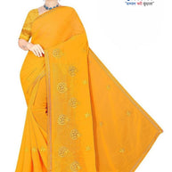 Fancy Lycra Matching Saree with Blouse Piece for Premium Ethnic and Traditional Wear | VKM-HOLIKA