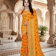Sharmili Print Loose Saree with Blouse for Premium Ethnic and Traditional Wear | TTS-SAHELI