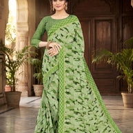 Zomato Print Loose Saree with Blouse for Premium Ethnic and Traditional Wear | CAS-INK POINT
