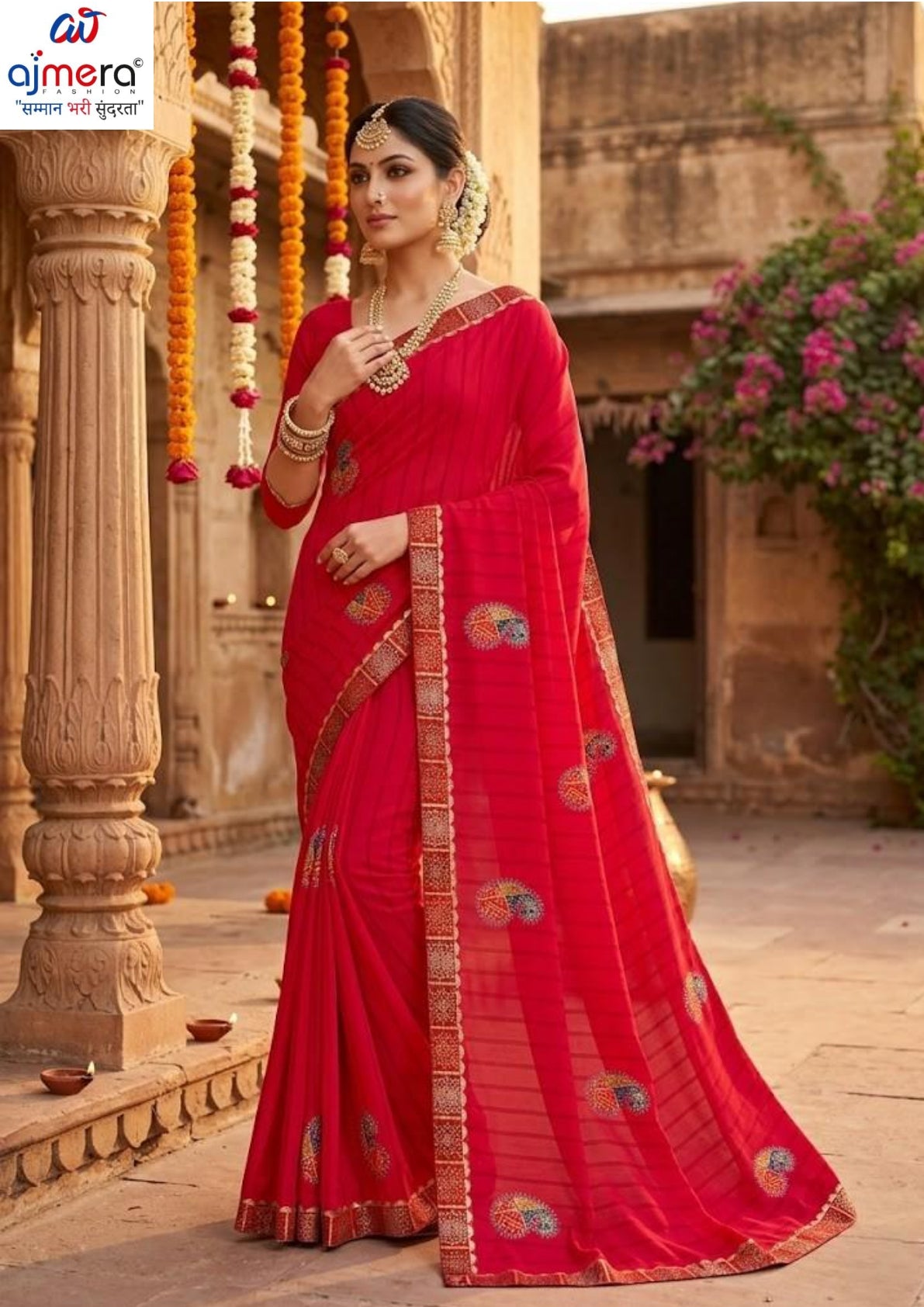 Fancy Lycra Matching Saree with Blouse Piece for Premium Ethnic and Traditional Wear | SRS-ONLY TIME