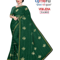Wholesale Dyed Matching Saree Collection with Blouse Piece for Premium Ethnic and Traditional Wear | VKM-JENA