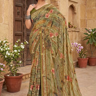 Designer Printed Saree with Blouse Piece for Special Occasions | PRM-ROSE QUEEN
