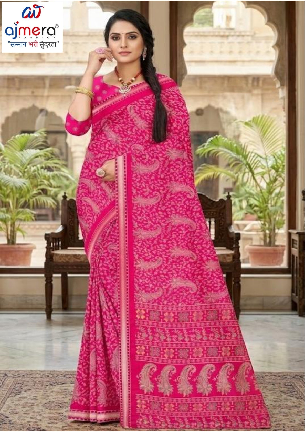 Classic Printed Saree with Blouse Piece for Timeless Traditional Style  | GLC-TARA RAM PAMPAM