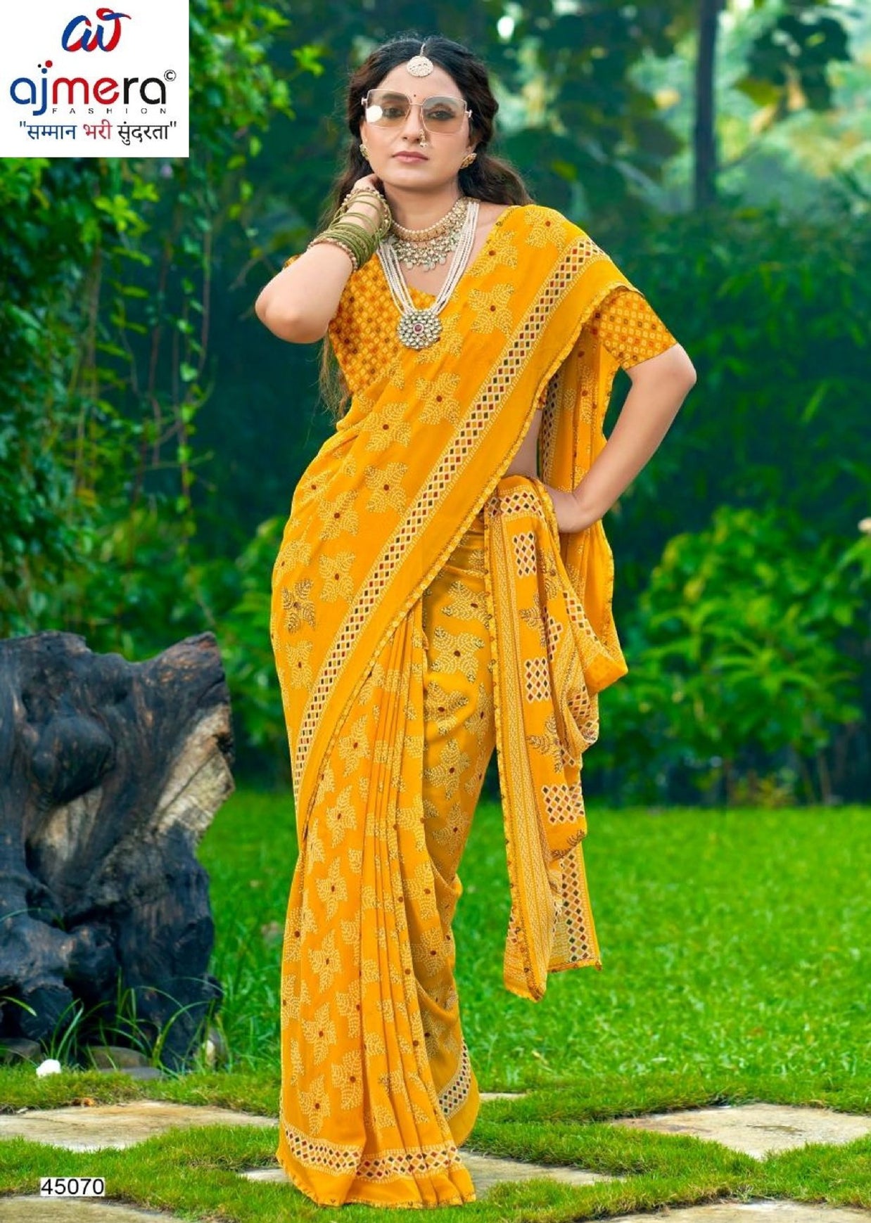 Premium Printed Saree with Matching Blouse Piece for Ethnic Elegance  | VDT-DISCO-11