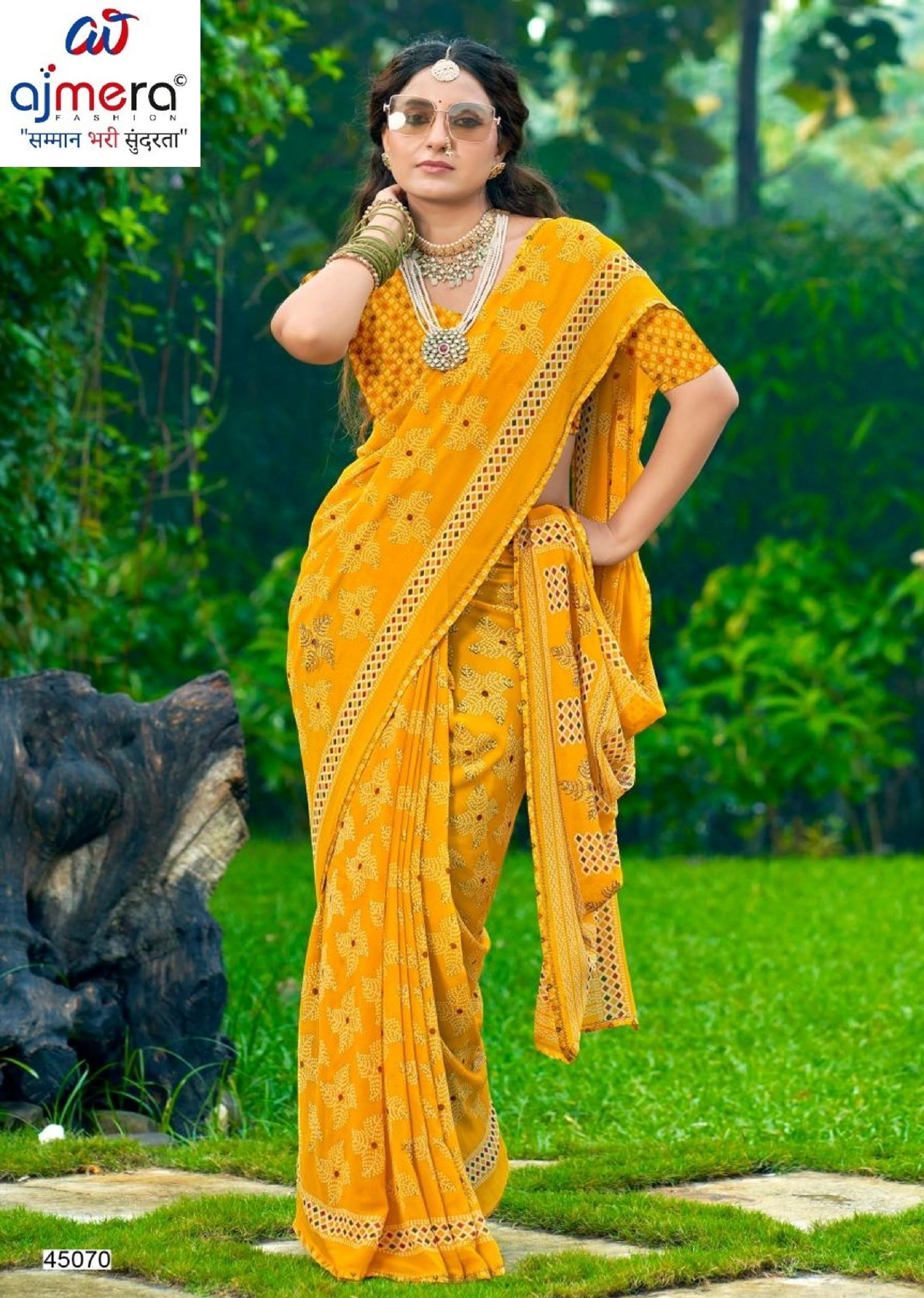 Premium Printed Saree with Matching Blouse Piece for Ethnic Elegance  | VDT-DISCO-11