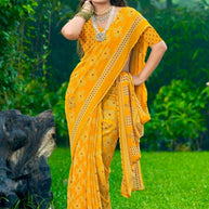 Premium Printed Saree with Matching Blouse Piece for Ethnic Elegance  | VDT-DISCO-11