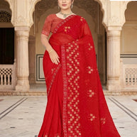 Modern Rapier Silk Matching Saree With Blouse Piece | RAL-LTD