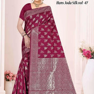 Stylish Jacquard Silk Saree with Blouse Piece for Festive Collection | TUL-HANSJODA SILK VOL-47
