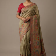 Classic Border Jacquard Silk Saree With Blouse Piece | PGT-NITARA