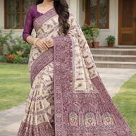 Stylish Jacquard Silk Saree with Blouse Piece for Festive Collection | DNA-PAPER BOAT