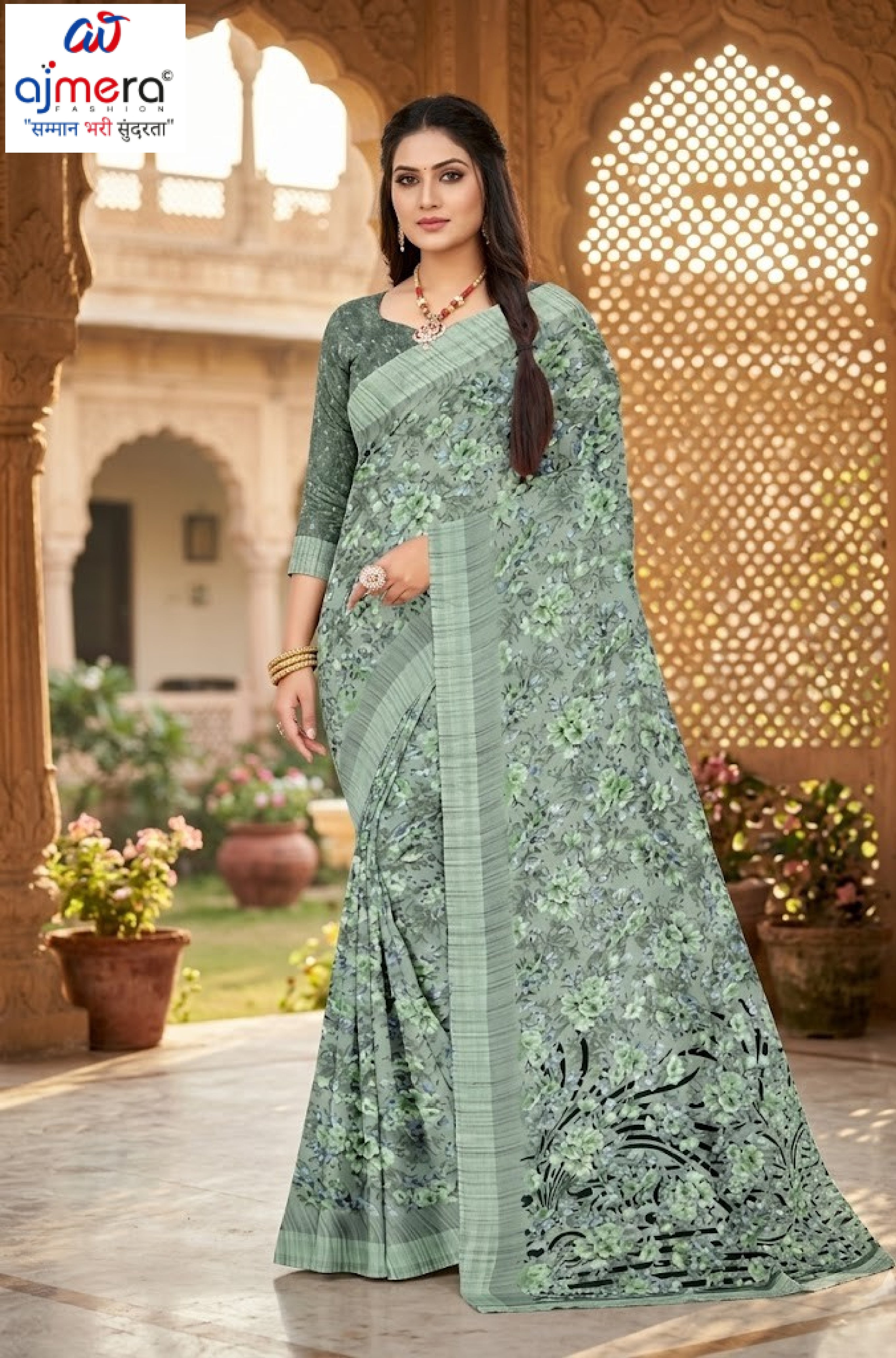 Stylish Printed Saree with Blouse Piece for Traditional Celebrations | GLC-ALPHA